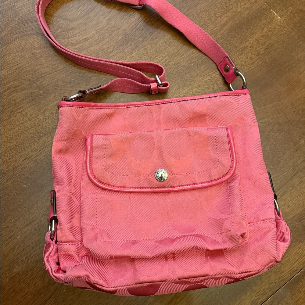 Vintage Pink Coach Crossbody Bag